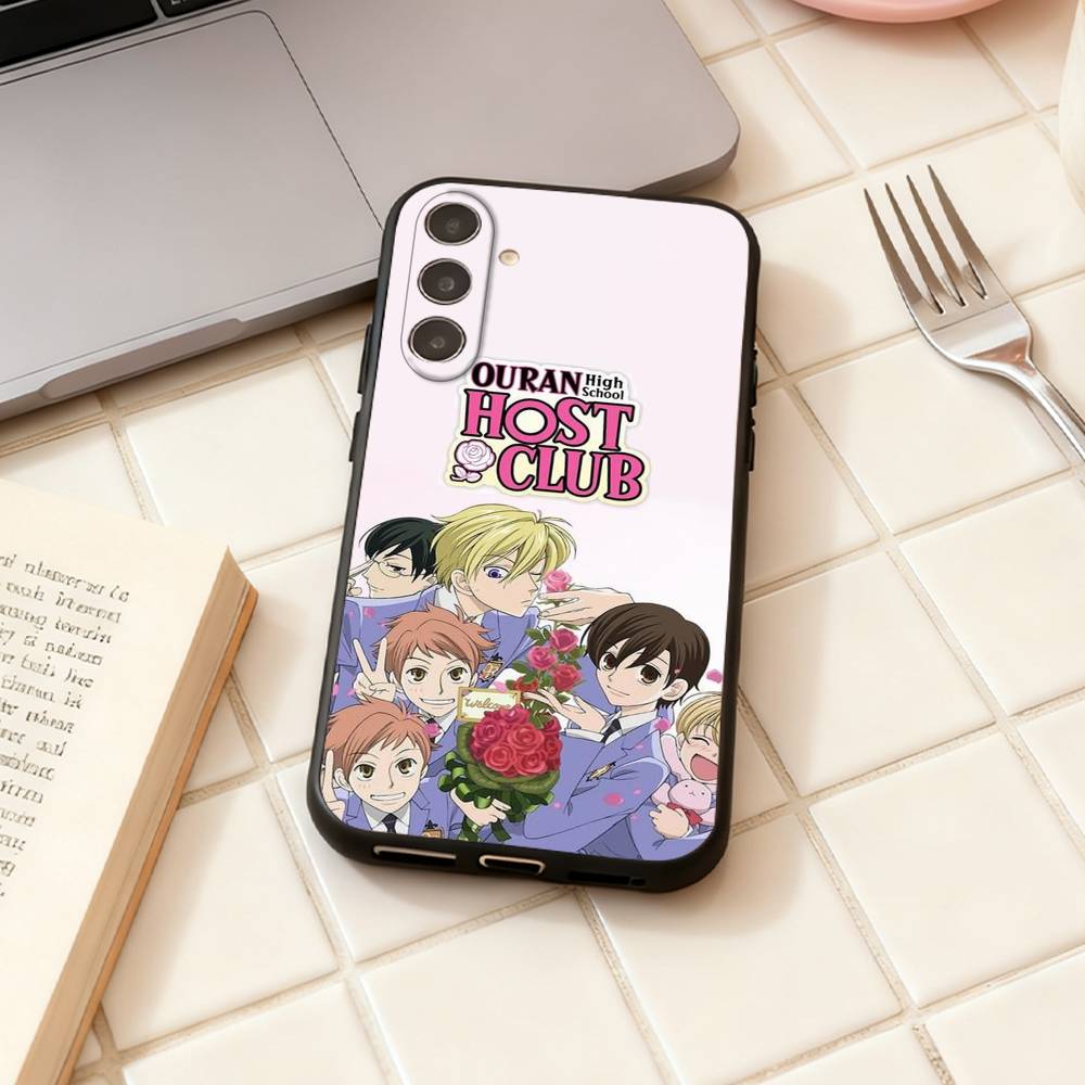 Чехол для телефона O-Ouran High School Anime Host C-Club для Samsung Galaxy A73, A72, A71, A70, A53, A52, A51, Другие Мягкий Черный Корпус