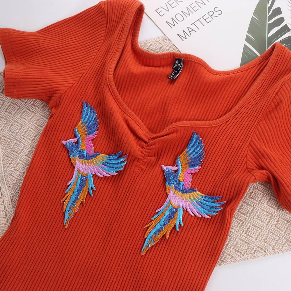 1 пара Одежда Птица Феникс Вышитая Аппликация Пришивная Самоклеящаяся Тканевая нашивка Изысканная DIY Наклейка на одежду Заколка для волос