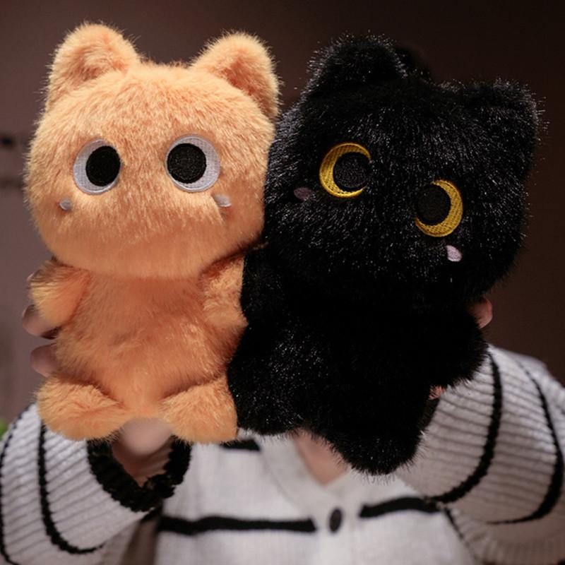 20Cm Soft Siamese Cat Stuffed Plush Toy Orange & Black Kitten Animal Doll Cute Birthday Gift For Kids