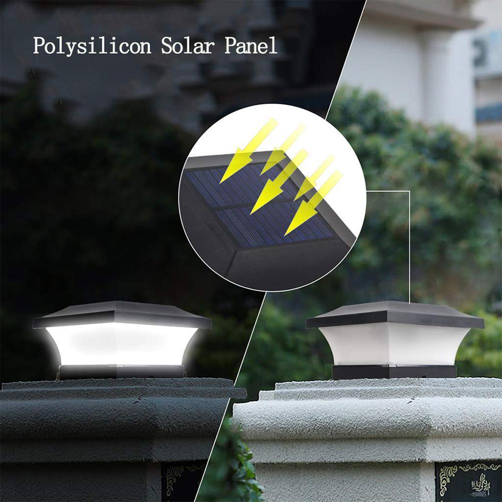 Solar Column Headlight IP65 Waterproof Outdoor Wall Light Fence Light Coffee Garden Light for Household Public Garden