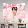 ZLIENSZUS Хан Джисон Kpop Настенный Гобелен Розовый Белый Мягкий Декор для Фанатов Идолов для Комнаты Коридора Лестницы Вечеринки
