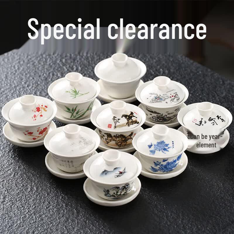 Ceramic Sancai Gaiwan Tea Bowl