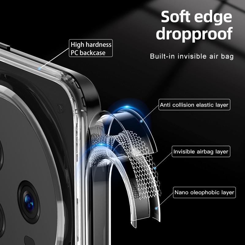 For Honor Magic5 Pro Phone Case Hard PC Soft TPU Airbag Drop Protection Phone Cover