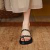 French Flat-bottomed Small Fragrant Wind Cover Toe Cool Slippers Women's New Summer Wear Soft-soled Beach Sandals In 2025