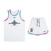Li Ning Competition Loose Training Basketball Vest Shorts Set Men Sportswear White AATS009-2
