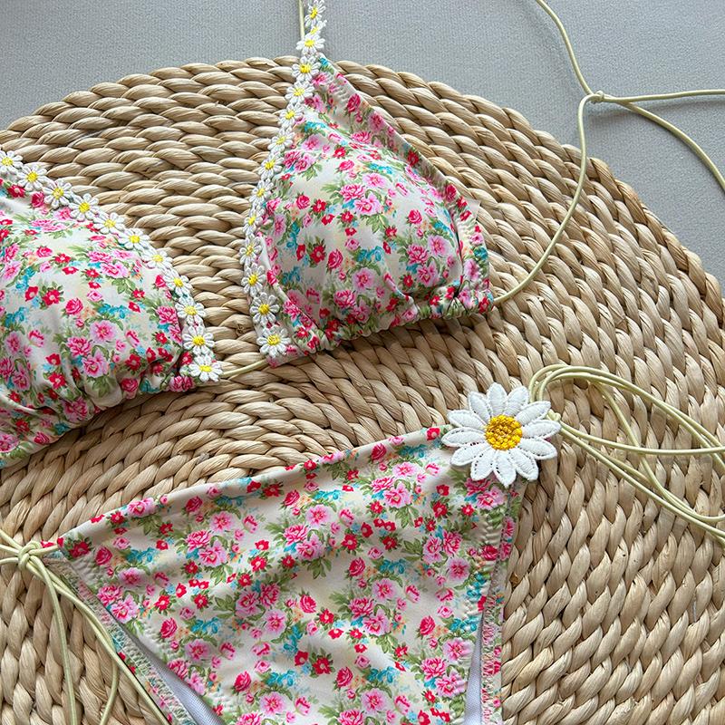 Micro Bikinis Sexy Women Swimsuit Swimwear Female Flower Bikini Set Biquini Bathing Suit Ruffle Swimming Suits Beachwear