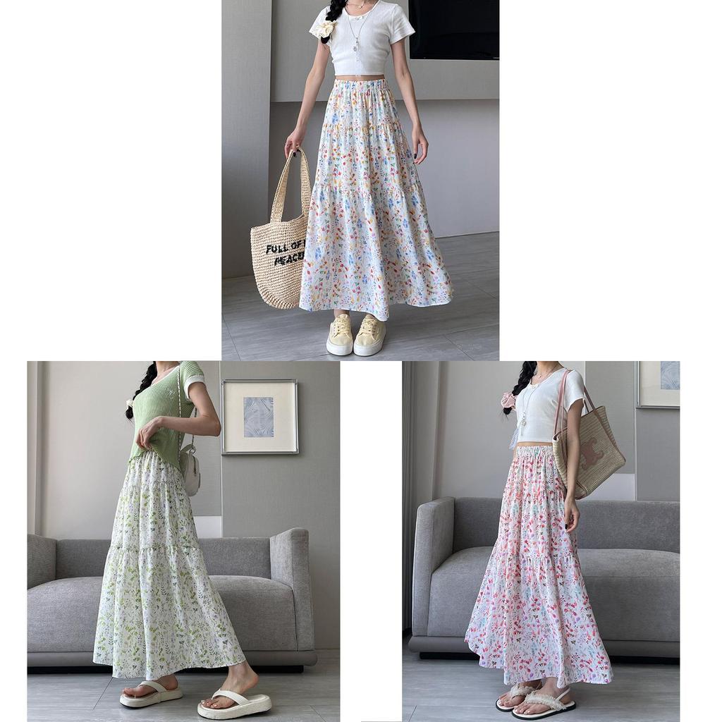 Floral Print Midi Skirt For Women With High Waist Aline Design For Casual And Office Wear