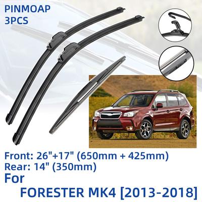 3 шт. для Subaru FORESTER MK4 2013-2018 26 "17" 14 "передние и задние щетки стеклоочистителя лобовое стекло резак для окон аксессуары 2014 2015 2016 2017 2018