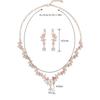 3pcs Exquisite Fashion European and American Light Luxury Bridal Necklace Earring Set Party Banquet Dress Wedding Accessories