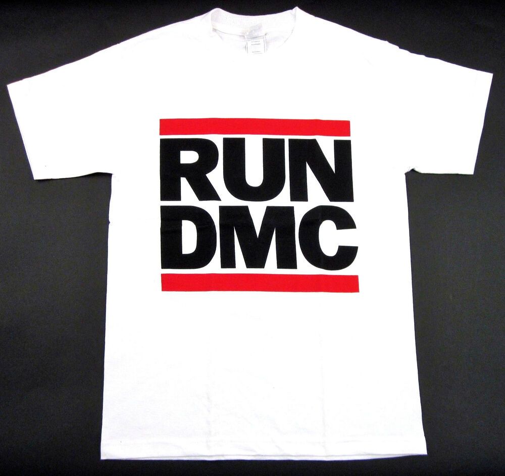 Унисекс рубашка Хлопок Оверсайз Большой размер RUN DMC JAM MASTER JAY Футболка Ретро Логотип Хип-хоп Рэп Рок Белый Мужчины#039;новый