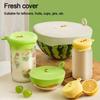 Round Container Lid Covers Silicone Seal Food Lids  for Leftover Food Fruit Bowls Cups Jars