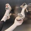 2025 New Summer Women’s Sandals Open Toe High Heels Fashion Thick Heel Narrow Strap Party Shoes Women Casual Sandals Women