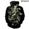 Hoodies USD U.S. Dollar Dollar Bills Money Men 3D Printed Streetwear Sweatshirts Streetwear Kids Tops