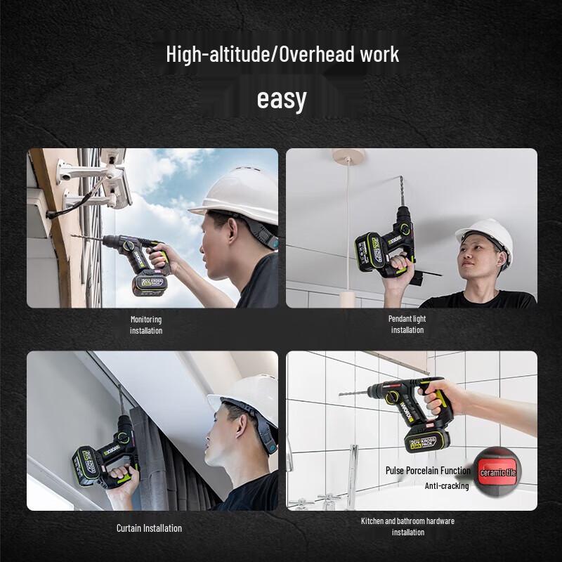 Набор: Бесщеточный перфоратор и угловая шлифмашина WORX 20V, вилка CN (адаптер в комплекте)