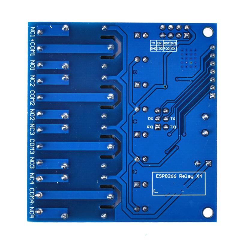 12 В постоянного тока ESP8266, 4-канальная релейная плата ESP-01, модуль WIFI для умного дома, интеллектуальная мебель, 4-канальный релейный модуль WIFI