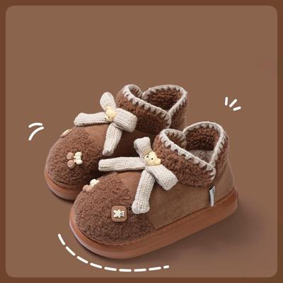 Женские весенние милые мультяшные зимние сапоги повседневные короткие теплые хлопковые домашние сапоги зимние нескользящие флисовые меховые тапочки обувь 36-41