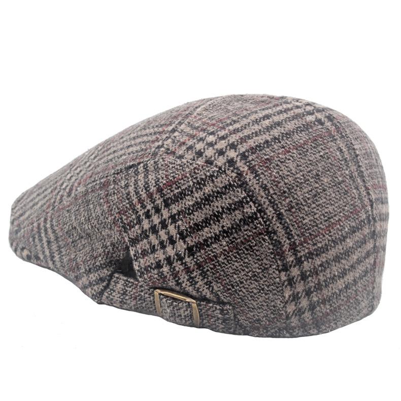 Клетчатый берет, мужская британская кепка, осенне-зимняя толстая теплая кепка, кепка газетчика