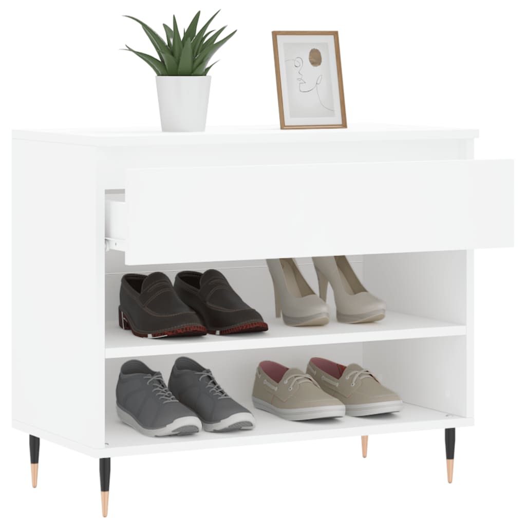 Shoe Rack White 70 x 36 x 60 cm Engineered Wood