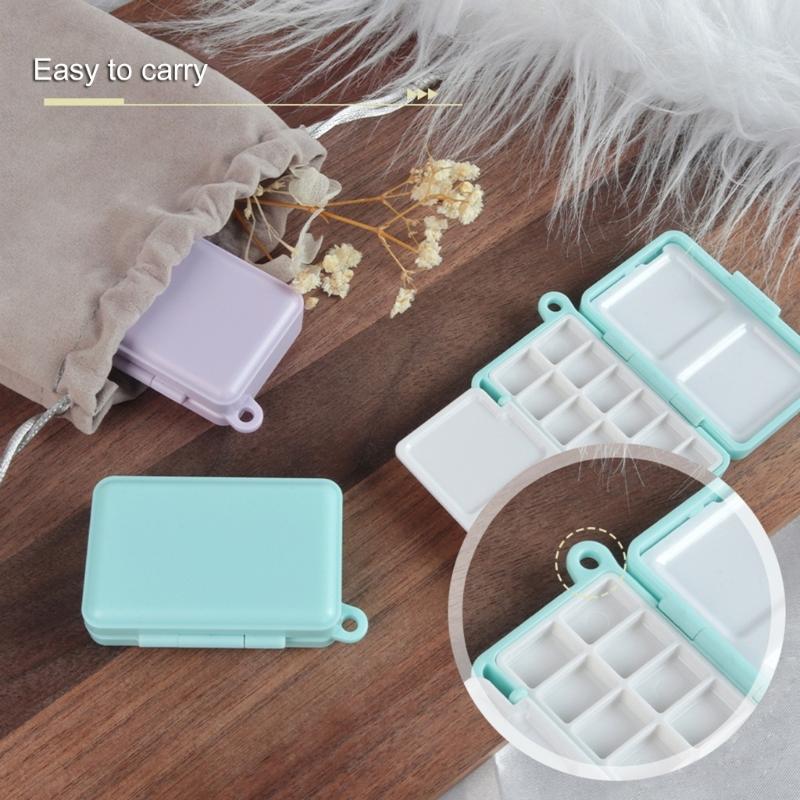 Палитра для акварельных красок, 12 складных футляров для хранения красок, портативный лоток для смешивания акварельных красок для художника-студента