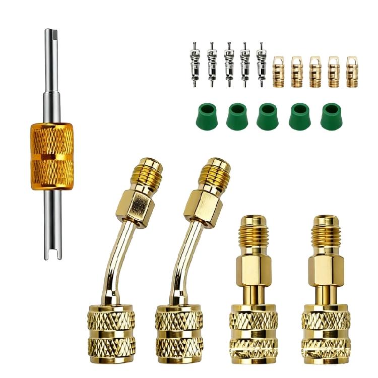 Адаптер R410A 5/16 дюйма SAE (резьба внутренняя) на 1/4 дюйма SAE (резьба наружная) для порта кондиционера воздуха, сервисный адаптер для безканальных систем, прочный, сплит