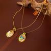 GemChic Women's New Vintage Butterfly Flowers Lotus Leaf Pendant Necklace Exquisite Ethnic Chain Fashion Birthday Christmas Jewelry Gift