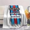 1PC Martini Custom Name Patterned Flannel Blanket Suitable For All Seasons For Home Decor Warmth And Comfort Gifts Holiday Present