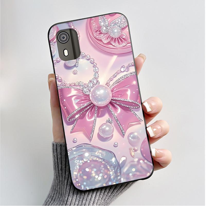 For Nokia C02 C12 C12+ Plus Case Luxury Butterfly Flower Black Soft Silicone TPU Phone Case For NOKIA C12 Pro Back Cover Casing