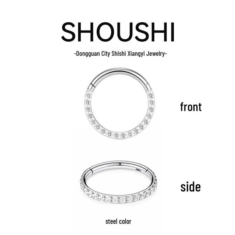 Трансграничные украшения для пирсинга из нержавеющей стали 316L с инкрустацией цирконами: Пирсинг носа, серьги и пирсинг хряща.