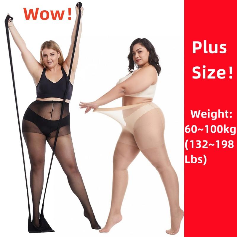 Plus Size Hollow Stretch Tight Black Lace Stockings Fishnet Pantyhose Oversized Women's Mesh Sexy Stocking Tights XXL