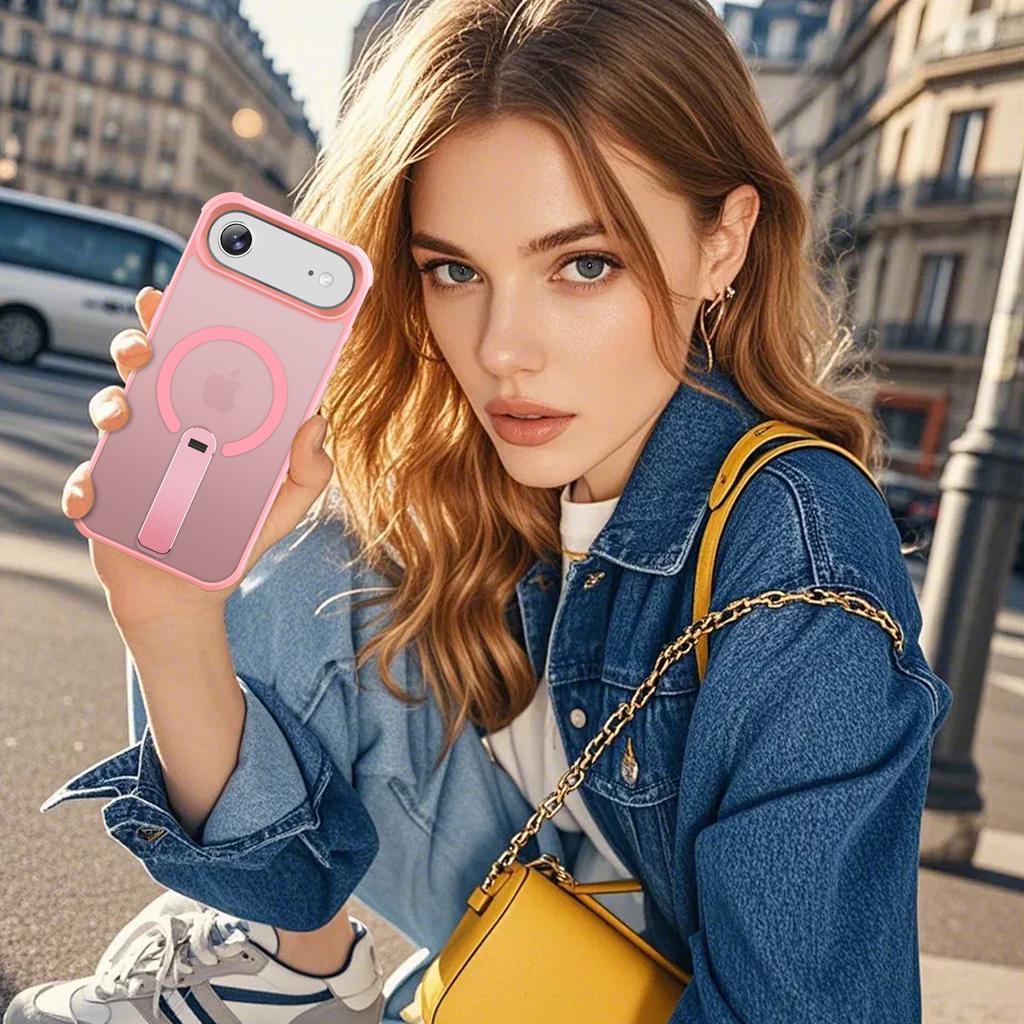 For iPhone Air Case Compatible with MagSafe Kickstand TPU+PC Drop Protection Phone Cover