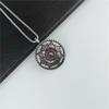 New Mythical Pendant Geometric Flower Double Sided Stainless Steel Necklace Retro Personalized Pendant Necklace