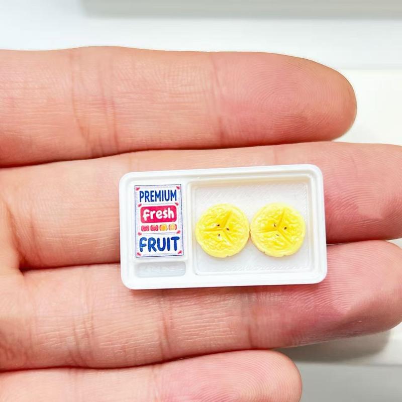 Dollhouse 1:12 Scale Miniature Food Toys Supermarket Fruit Kit with Clear Box for Collectible Display