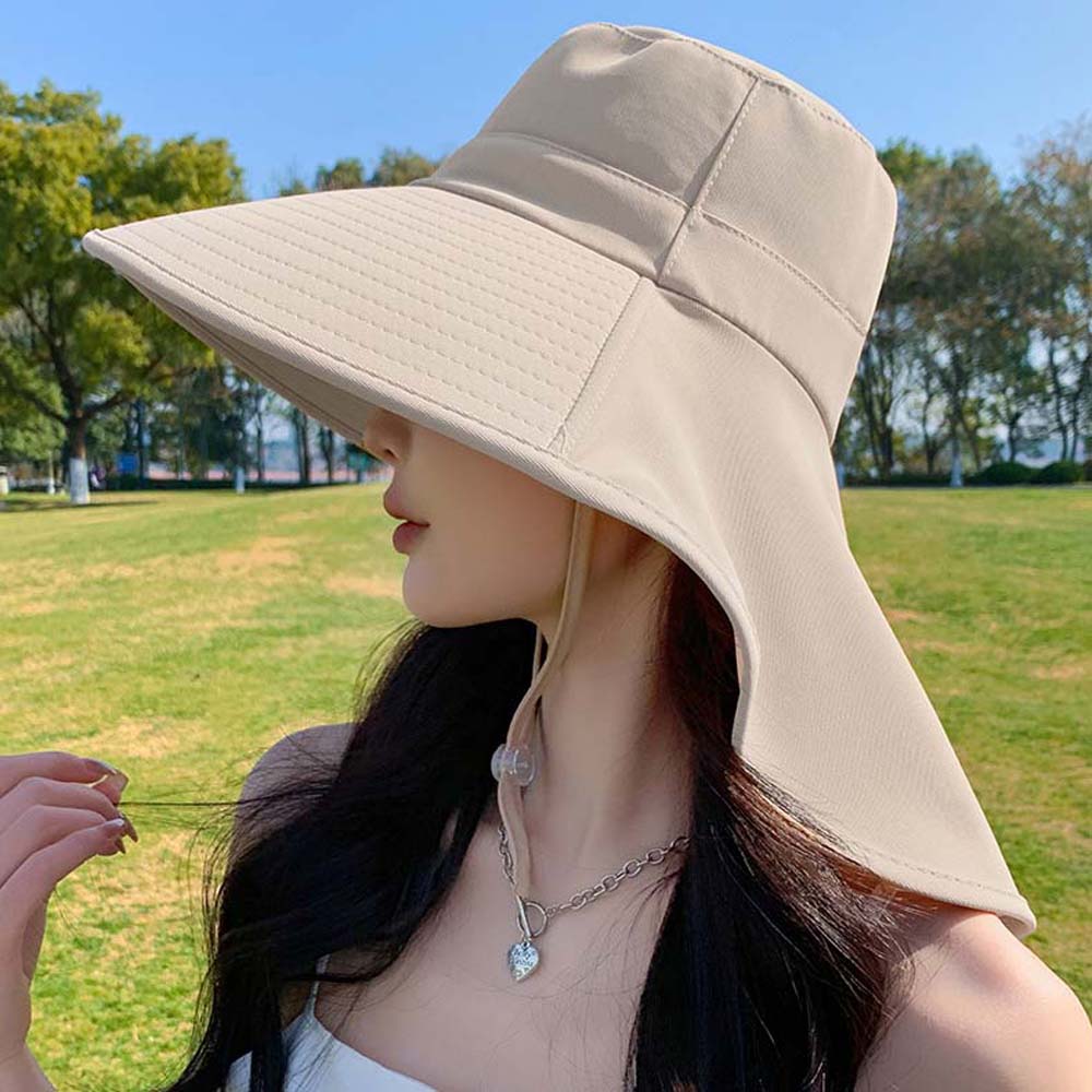 Hiking Hats Wide Brim Bucket Hat Long Wide Brim Hat with Neck Cover Panama Fishing Cap Travel