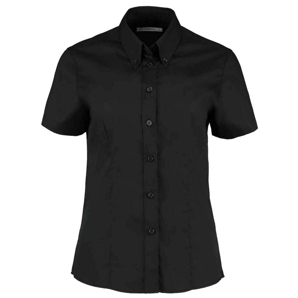 Kustom Kit Женская/женская корпоративная оксфордская блузка с короткими рукавами