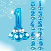 Blue Number Balloon Foil Balloons Boy Little Prince 1st Birthday Party Decorations Kids 2 Years Anniversaire
