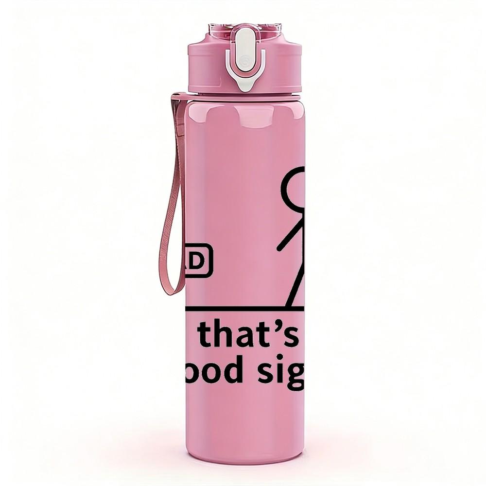 1PC Bad Well That's Not A Good Sign Stick Figure 750ml Color Plastic Sports Water Bottle Leakproof Flip Straw Lid Suitable for Sports Office Home Use