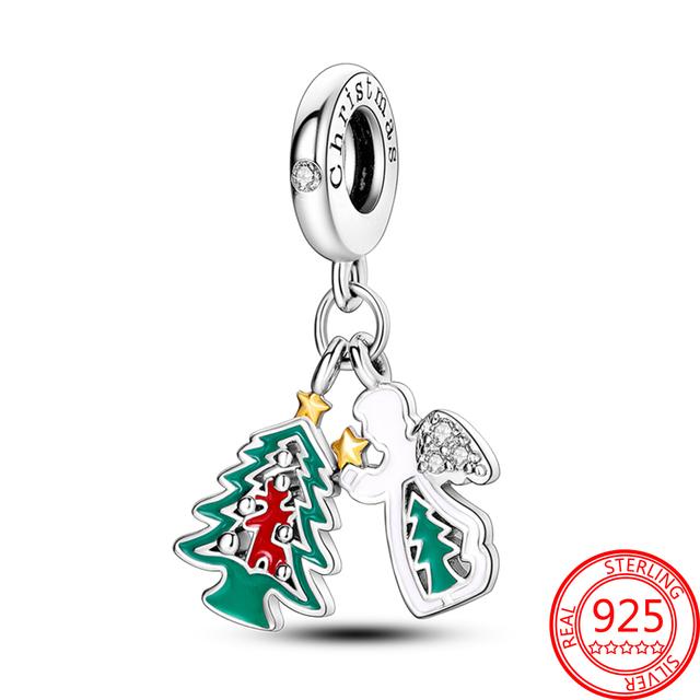 Классический Новый Настоящее Серебро 925 пробы Четырехлистный Клевер Лаки Мотаться Шарм подходит Оригинальный Модный Браслет Подвеска Ювелирные Изделия Подарок