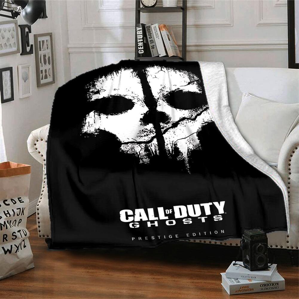 1 шт. Плед Call of Duty, мягкий, удобный, с цифровой печатью, всесезонный, многоцелевой, вязаный, для кровати, офиса, дивана, домашний декор