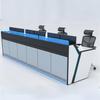 Thickened Curved Triple-Screen Monitoring Station Command Center