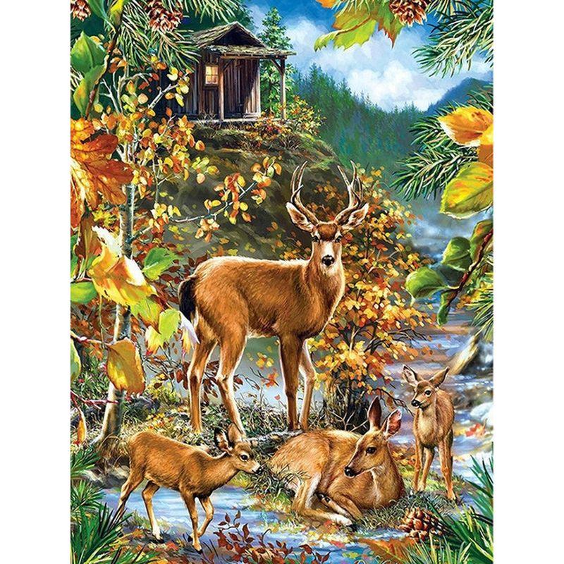 Полный комплект круглой алмазной вышивки Олень 5d Алмазная картина Мозаика Животные Ремесленные украшения дома