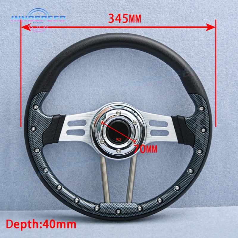 New 345mm Universal PC Simulation PU Leather Steering Wheel Competitive Karting Drift Racing Game Steering Wheel