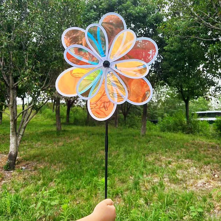 Двухслойная лазерная ослепительная игрушка-ветряная мельница для уличного декора