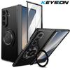 KEYSION Чехол-подставка с магнитным кольцом, вращающимся на 360°, для MagSafe для Samsung Galaxy Z Fold 7 5G, чехол для телефона с шарниром и защитной пленкой для экрана