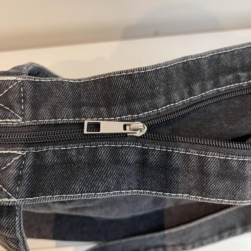 Большая вместительная сумка-тоут женская джинсовая сумка через плечо студенческая сумка для занятий