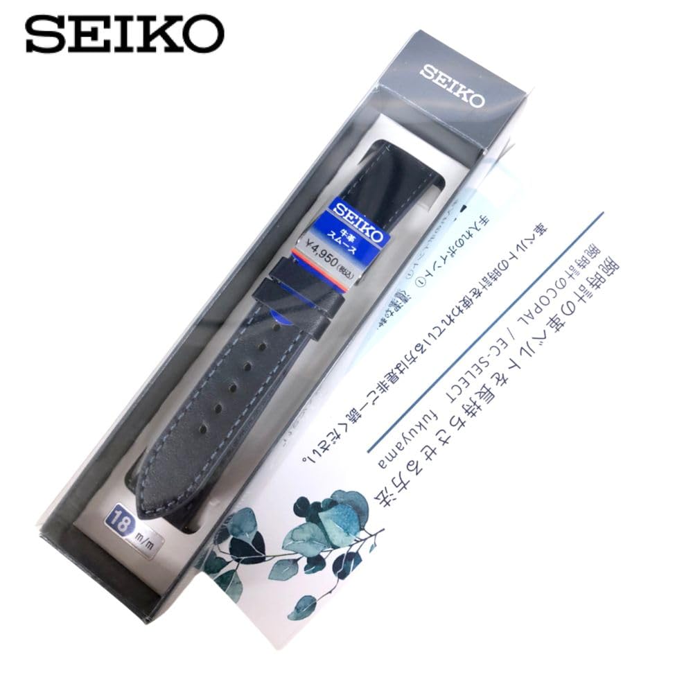 Часы с ремешком 18 мм из воловьей кожи, гладкий, темно-синий, инструкция по уходу прилагается RS07S18NY [Seiko] мужские