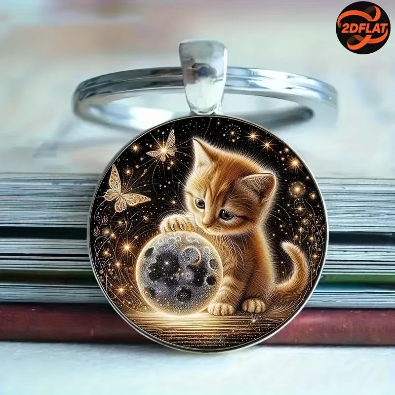 Cute Orange Kitten Keychain Fashion Creative Pendant Accessories