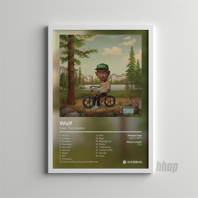 Pop Rap Music Album Cover Artist Tyler The Creator Poster Rapper Hip Hop Rock Flower Boy Goblin Canvas Art Home Wall Sofa Decor