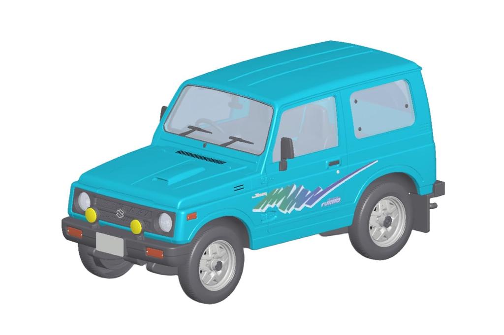 AOSHIMA 1/32 Scale Rakupla Snap Kit No. 18-TB Suzuki JA11 Jimny Triton Blue Metallic Pre-Colored Plastic Model Kit (Automobile)