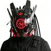 Светодиодный шлем в стиле панк с маской на все лицо для косплея в стиле techwear, вечеринки, Хэллоуина, рейва, футуристический стиль mecha с украшением для ушей