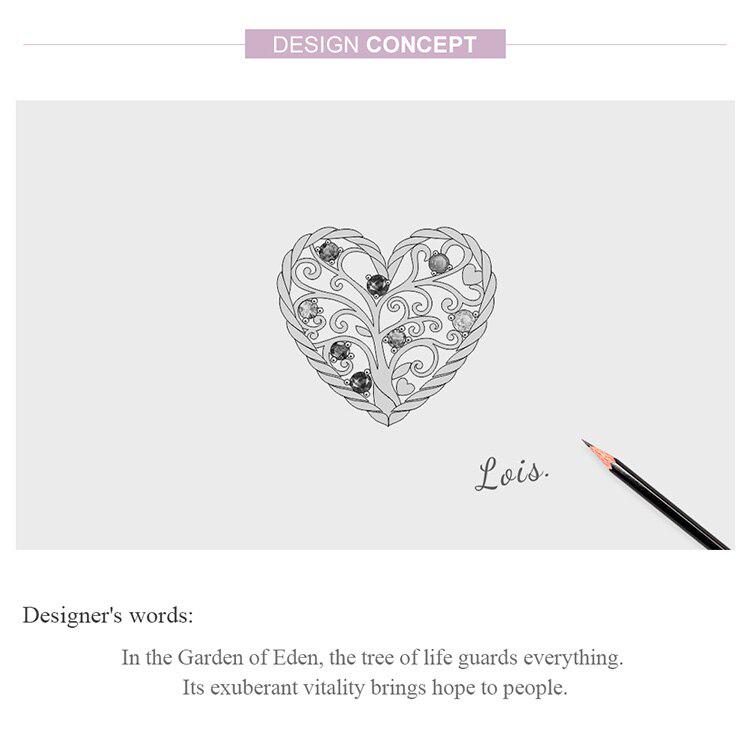 Bamoer, стерлинговое серебро 925 пробы, оригинальное очарование, Древо жизни, оксидированное серебро с фианитом для брендовых ювелирных изделий, изготовление своими руками для женщин